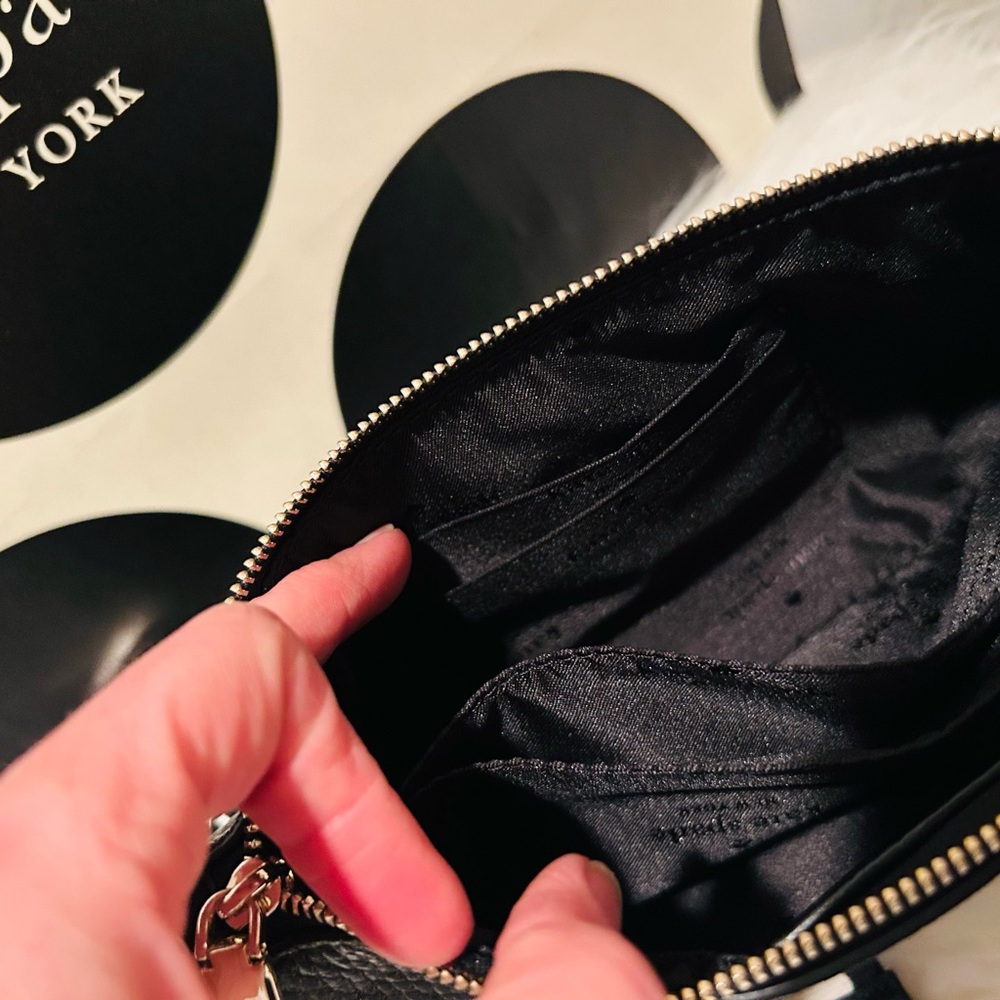 NWT Kate Spade Black Pebble Leather Crossbody Bag Gold Hardware - Picture 6 of 6